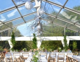 Clear roof marquee